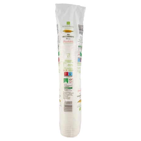 50 Bicchierini 80 cc Compostabili Green Oasis